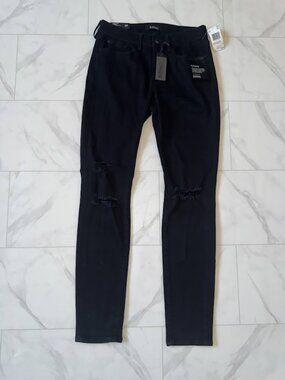 NWT Buffalo David Bitton Curvy Fit Skinny Distressed Black Jeans 29